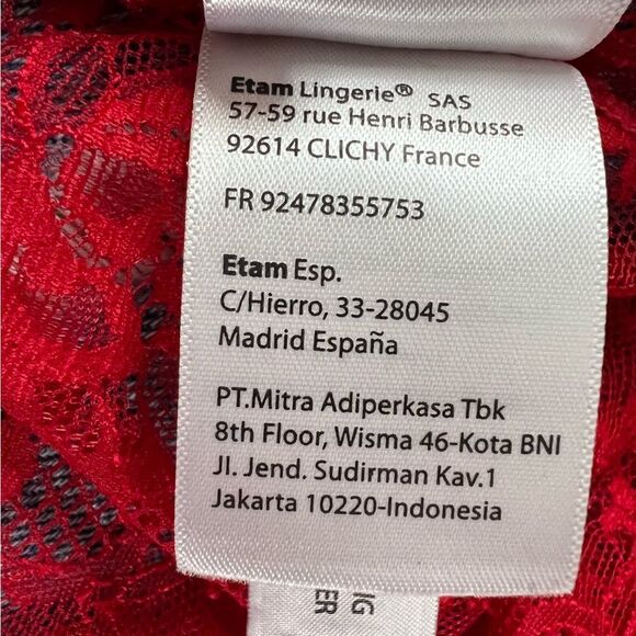 Etam Paris Red Lace Low Back Chemise Lingerie 6 - Picture 15 of 15